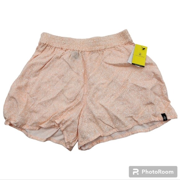 Volcom Girls Casual Orange Static Bloom Shorts NWT Size L (10/12) - Picture 1 of 6